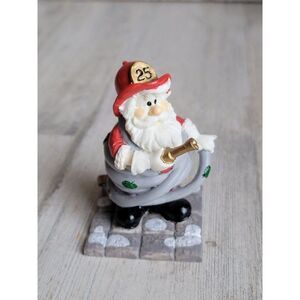 Santa Claus firefighter hose wrapped up Village accessory Xmas figure